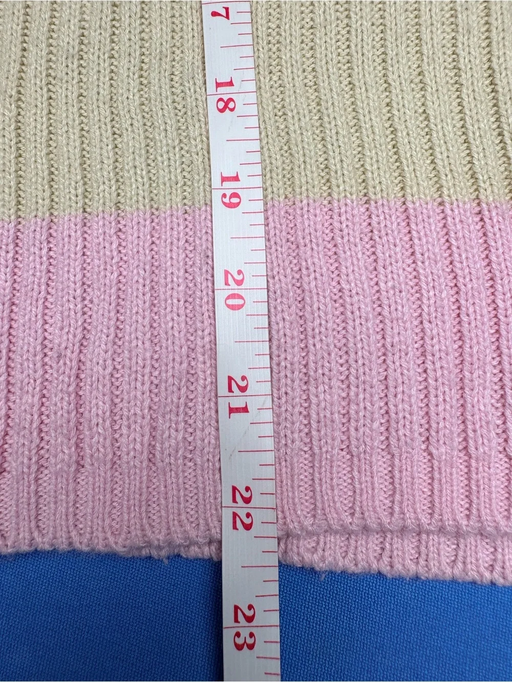 Love for Humanity Brand Pink & Cream Striped Ribbed Crewneck Sweater